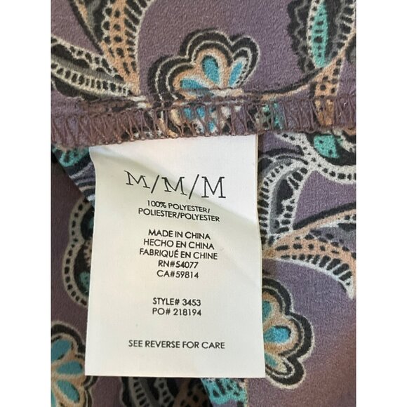 CAbi Purple Floral Scrollwork Layered Cami Tank Top Size Medium Blouse 3453 - Picture 4 of 4